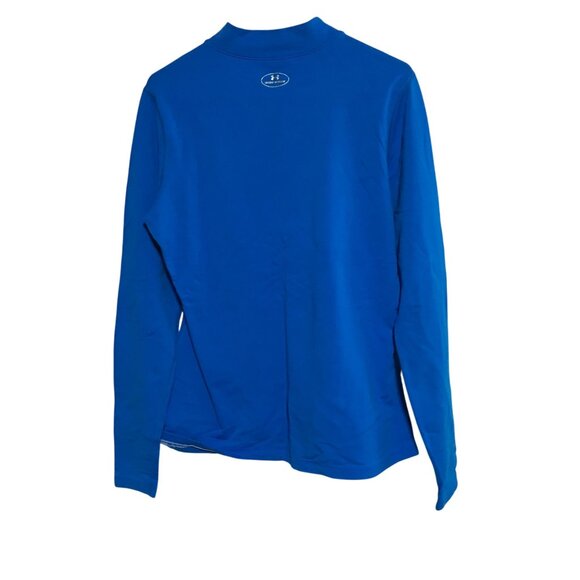 UNDER ARMOUR LIGHT BLUE MOCK NECK SEMI-FITTED COLD GEAR LONG SLEEVE SHIRT WOMENS - Picture 2 of 4